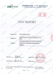 TEST REPORT certificate from Shanghai Pcares Cosmetic Co. Ltd