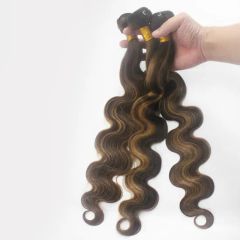 Wendy New Two Tone Virgin Remy Human Hair Grade 6A Hand Feel Soft Dyeable Dyeable Length 12-28inch Color Muti-Color Hair Density - Image 5