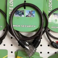 Bike Combination Cable Lock Bike Bicycle Lock Color Black Brand Naibao Trademark Nurbo Model NO. SL517B HS Code - Image 2