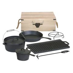 4 Sets 4qt Cast Iron Dutch Ovens for Camping and Outdoor Cooking - Image 1