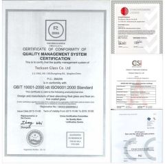 Certificate certificate from Teckson Glass Co., Limited