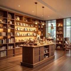 Bookstore Design Display Cabinets Storage Racks Wood Library Shelf - Image 5
