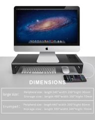 Multifunctional Adjustable Monitor Riser Stand with 15W Wireless Charging, USB Hub, Drawer Organizer – Metal Desktop Stand for Office Use - Image 4