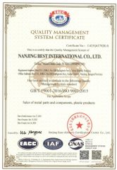 ISO certificate certificate from Nanjing Best International Co., Ltd.
