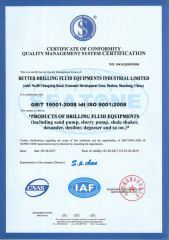ISO certificate from BETTER DRILLING FLUID SOLUTION LIMITED