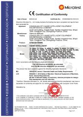 Straightener certificate from Dongguan City Haiwei Intelligent Equipment Incorporated Company