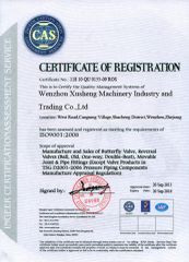 ISO9901-2008 Certificate of Registration certificate from Wenzhou Xusheng Machinery Industry and Trading Co., Ltd.