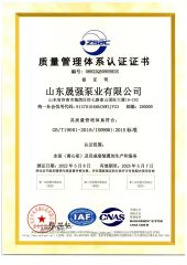 ISO certificate from Shandong Blossom Pump Co., Ltd.