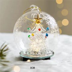 Hot Sale Home Decorations Gift Christmas Glass Angel Glass Crafts with LED Light - Image 5