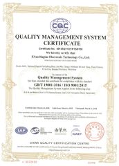 IS09001 certificate from Hangzhou Ragine Electronic Technology Development Co., Ltd.