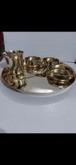 Brass Pooja Thali, For Home Design Round Kashi 1.600kg Weight 1.600kg Detailing Fine Usage/Application Home Finish Polish, - Image 3