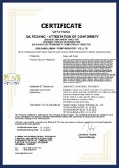 certificate certificate from Zhejiang Hans Pump Industry Co., Ltd.