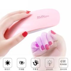 Sun Mini UV/LED Nail Dryer Power 6W MOQ 100PCS LED Qty 6PCS Trademark SD Origin China Model NO. SD0240 Power Supply USB Material - Image 1