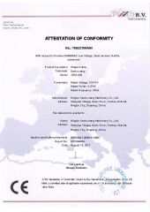 CE Certification of steel bar cutter certificate from Ningbo Ace Machinery Co., Ltd.