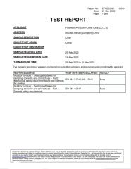 test report for furniture certificate of Foshan Artsun Furniture Co., Ltd. – certificate photo, supplier certificates section