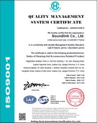 ISO certificate from Soundlink Co., Ltd.