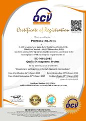 ISO 9001:2015 certificate from Phoenix colours