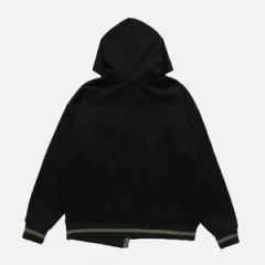 High Quality Warm Fleece Star Patchwork Irregular Zip Hoody - Image 4