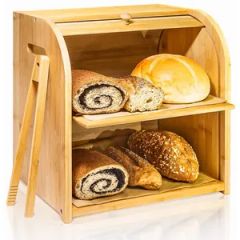 Wooden Bread Box Bamboo Kitchen Large Bread Box Container Storage - Image 5