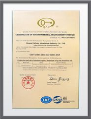 Environment Certificate certificate of Henan Kailong Aluminum Co., Ltd. – certificate photo, supplier certificates section
