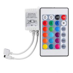 RGB LED Strip Light Remote Controller, 24 Key IR Remote Dimmer for 12V 5050 3528 RGB LED Rope Lights - Image 1