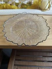 PP Material Dark Black Rim Transparent Underplate Disposable Plastic Table Decoration Charger Plate - Image 5