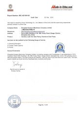 MIC Verified supplier certificate from Shanghai Koreson Machinery Company Limited