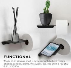 Iron Toilet Tissue Paper Holders Color Black Construction Type Unibody Mounting Type Wall Mounted Finish Matt, Sleek Matte - Image 2