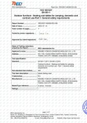 EN581 certificate from NINGBO YONGYE ZIHANTECHNOLOGY CO., LTD.