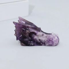 2.5 Inch Wholesale Natural Reiki Crystal Gemstone Hand Carved Folk Crafts Healing Crystal Stones Amethyst Dragon Skulls - Image 3