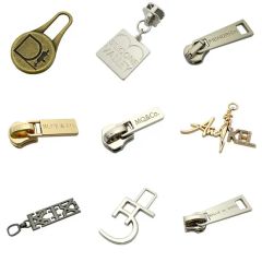 Exquisite Logo Shape Custom Decorative Zipper Pullers Double Gold Puller Slider Made - Image 2