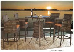 New Design Patio Furniture Wicker PE Rattan Bar Stool Sets Outdoor Furniture - Image 5