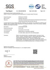 SGS certification certificate from Dongguan Pres Plastic Materials Co.,Ltd