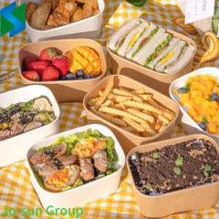 Brown Paper Square Bowl Disposable Lunch Box Rectangular Lunch Box Takeout Packed Light Picnic Tableware - Image 4
