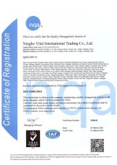 ISO certificate of NINGBO VITAL INTERNATIONAL TRADING CO., LTD. – certificate photo, supplier certificates section