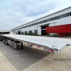 3 Axle 40FT Container Semi Trailer Chassis Car Trailers Flat Bed Container Flatbed Semi Trailer - Image 1