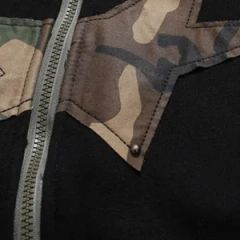High Quality Warm Fleece Star Patchwork Irregular Zip Hoody - Image 6