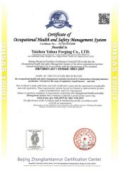 ISO18001:2015 HEALTH AND SAFETY MANAGEMENT SYSTEMS certificate from Taizhou Nexus Import and Export Co., Ltd.