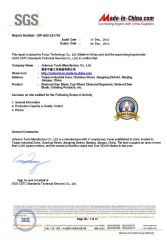 SGS certificate from Johnson Tools Manufactory Co., Ltd.