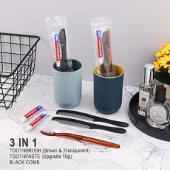 Toothbrush, Comb, Toothpaste, Hotel Amenities Set for Travel Style 3 in 1 Handle PP, PS Trademark E&O Function Clean Model NO. - Image 2