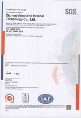 ISO 13485 certificate from Xiamen Vienatone Medical Technology Co., Ltd.
