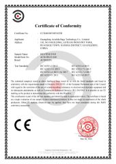 CE- ROSH - ACD-HEAT-010 -HEATING PAD certificate from Guangdong Acoolda Bags Technology Co., Limited