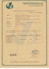 ROHS01 certificate of Honestar Technology Co., Ltd. – certificate photo, supplier certificates section