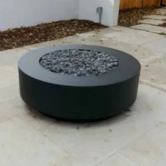 Outdoor Round Fireplace Powder Coated Metal Propane Fire Pits 18" High - Image 5