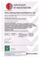 FSC certificate of Yueyang Grand Arts and Crafts Co., Ltd. – certificate photo, supplier certificates section