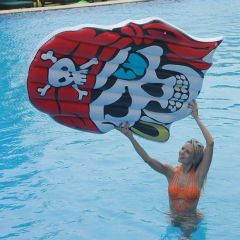 Jumbo Pirate Skull Pool Float - Inflatable Water Mattress for Swimming - Image 3