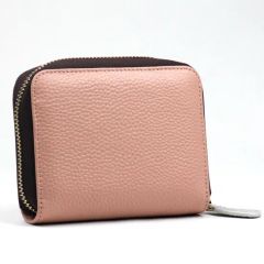 High Quality Popular Pink Color Women Coin Purse Card Holders Zipper Wallet - Image 1