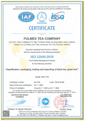 EN ISO 12100 certificate from FULMEX TEA COMPANY