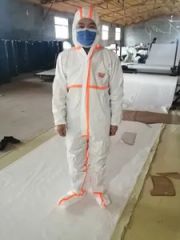 Industrial Protective Disposable Waterproof Asbestos Coverall Hazmat Safety Work Suit - Image 2