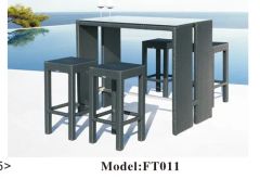 New Design Patio Furniture Wicker PE Rattan Bar Stool Sets Outdoor Furniture - Image 4